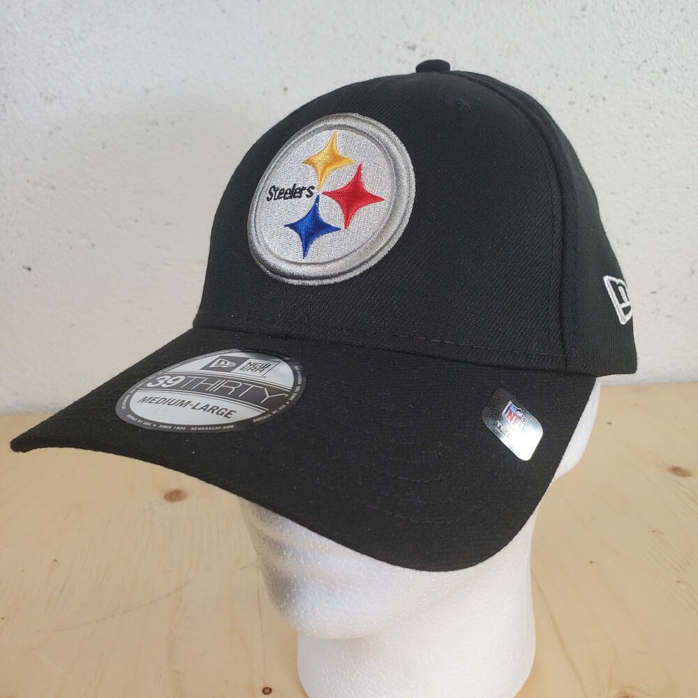 Pittsburgh Steelers Hat Black Stretch Fit New Era 39THIRTY Flex Cap NFL Football